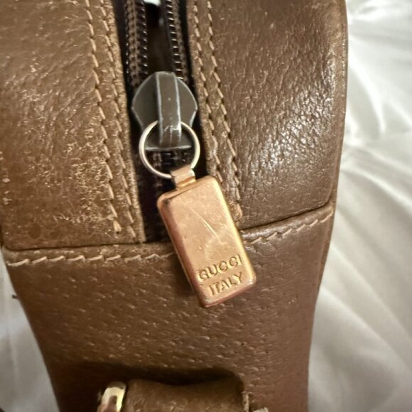 Authentic Brown Gucci Crossbody Bag with Monogram Pattern - Picture 11 of 12